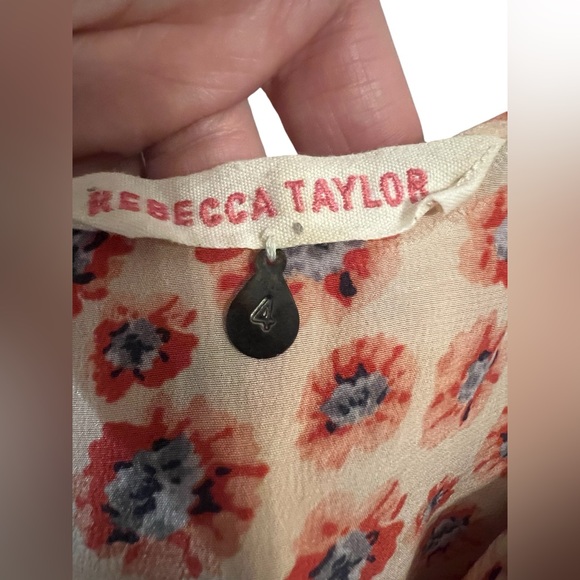 ❤️ EUC REBECCA TAYLOR Red, Blue & Pink Floral Silk Sundress | Women’s Size 4 - Picture 9 of 11